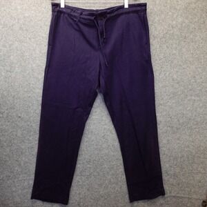 Drawstring Lounge Pants Mens M Blue RAMBLERS WAY Button Fly Stretch USA 36x31